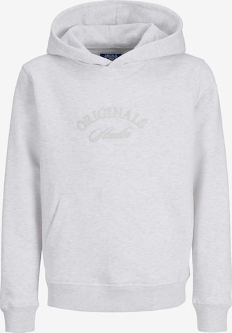 Jack & Jones Junior Sweatshirtm 'Bleecker Branding' in Weiß: Vorderseite