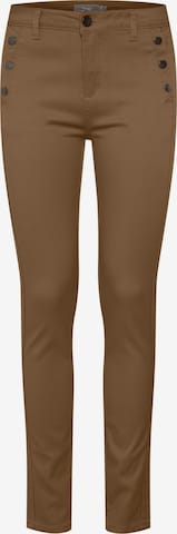 Fransa Slim fit Pants 'FRLOMAX 1' in Brown: front