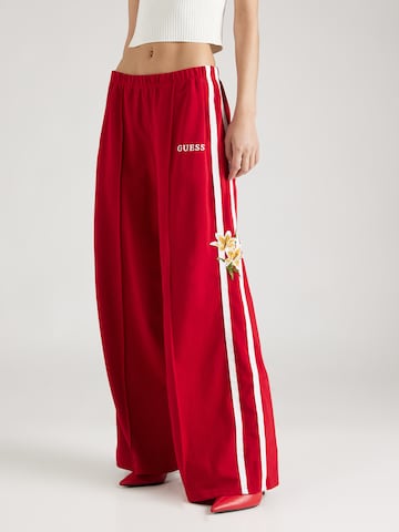 GUESS Široke hlačnice Hlače 'Zoey' | rdeča barva: sprednja stran