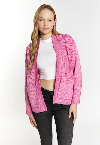 Geacă tricotată 'Blonda' de la MYMO pe roz: față