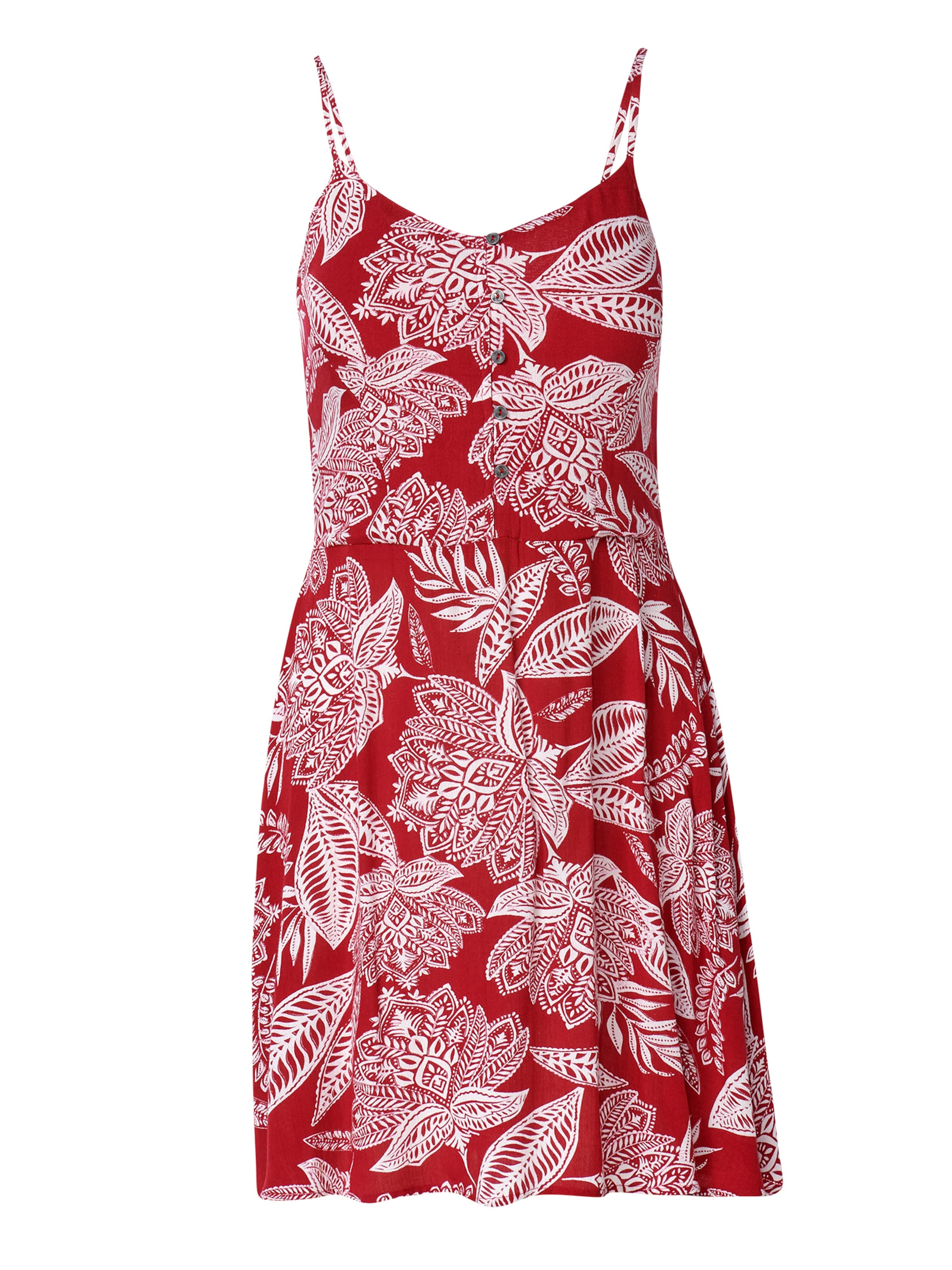 KOROSHI Robe d’été en rouge foncé / blanc, Vue avec produit