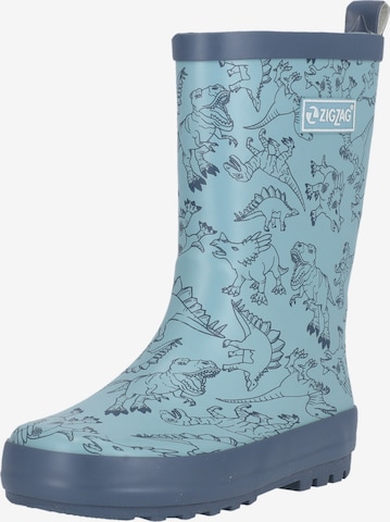 ZigZag Rubber Boots 'Gemus' in Blue: front