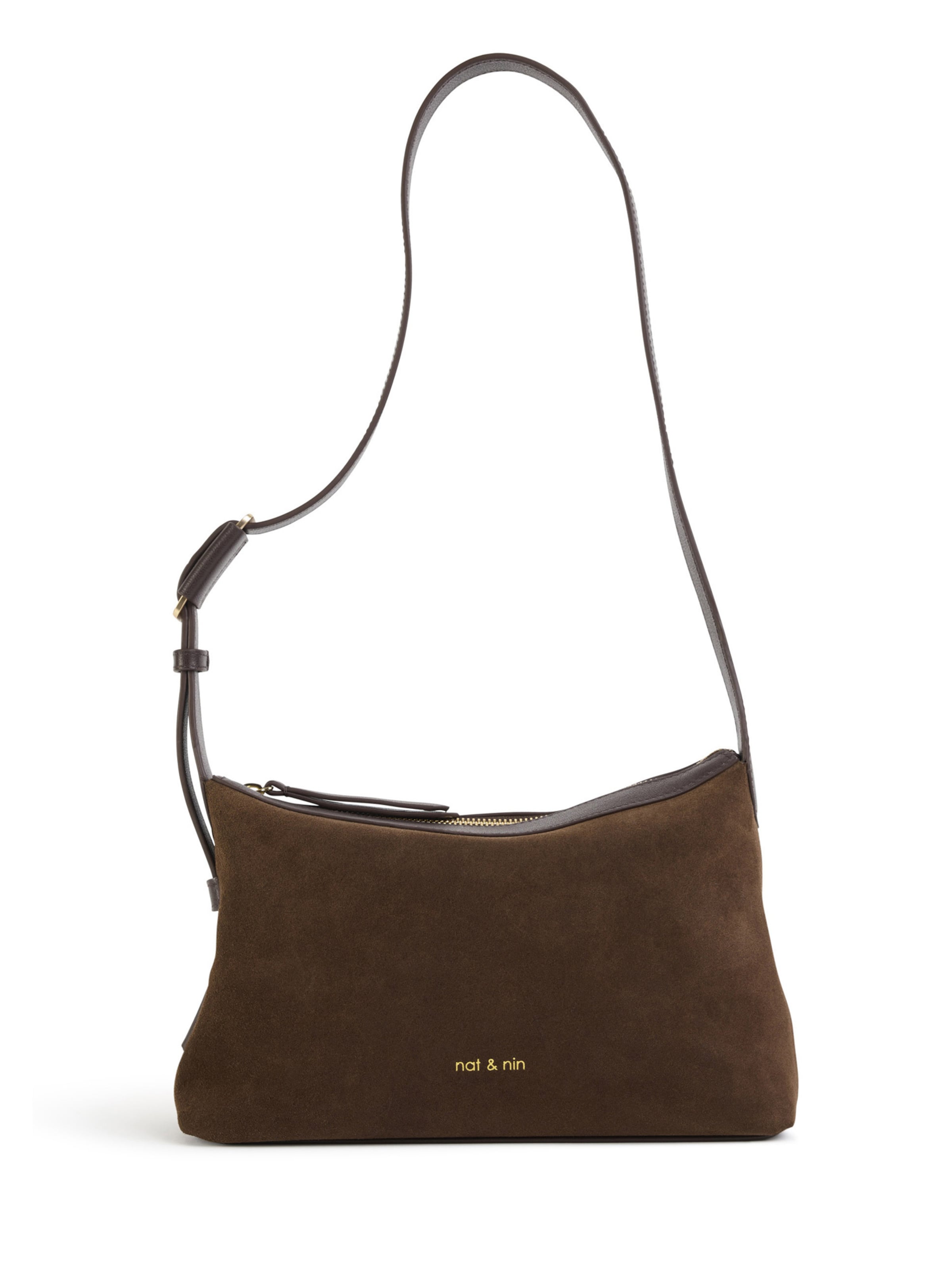 Nat&Nin Taška přes rameno 'BOWIE' – hnědá: přední strana