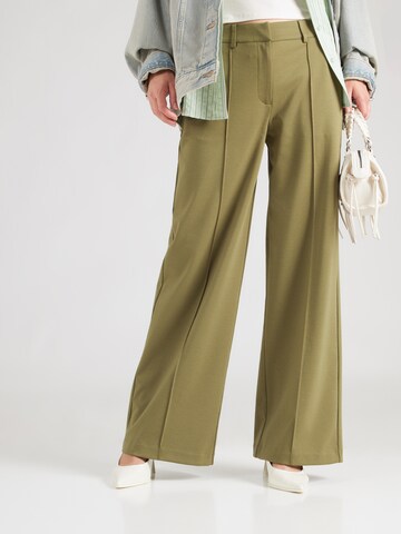 ICHI Wide leg Bandplooibroek 'IHKate' in Groen: voorkant
