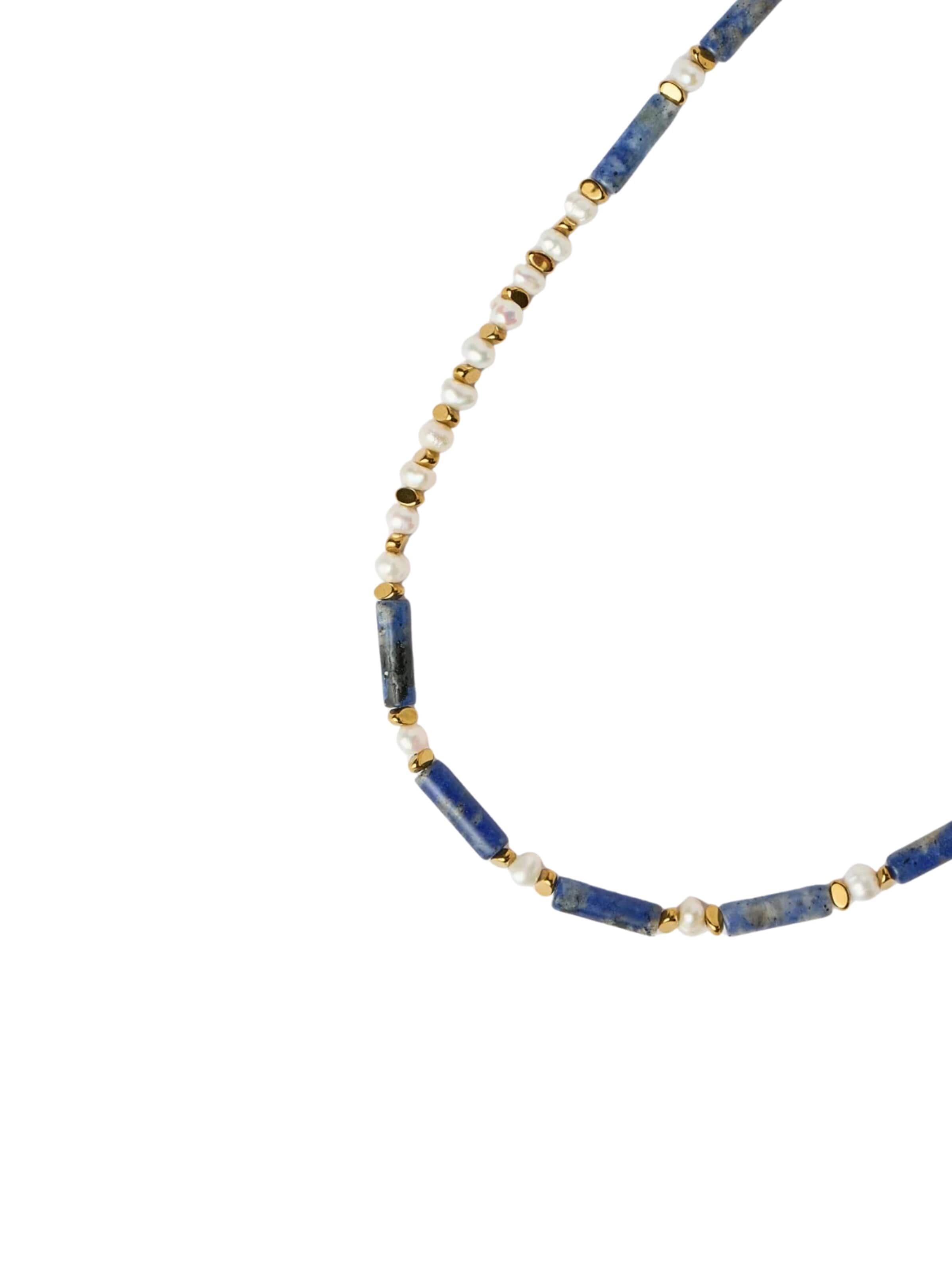 THE GEM STORIES JEWELRY Halsband 'Lapis Lazuli & Hematite Transformable Necklace' i blå