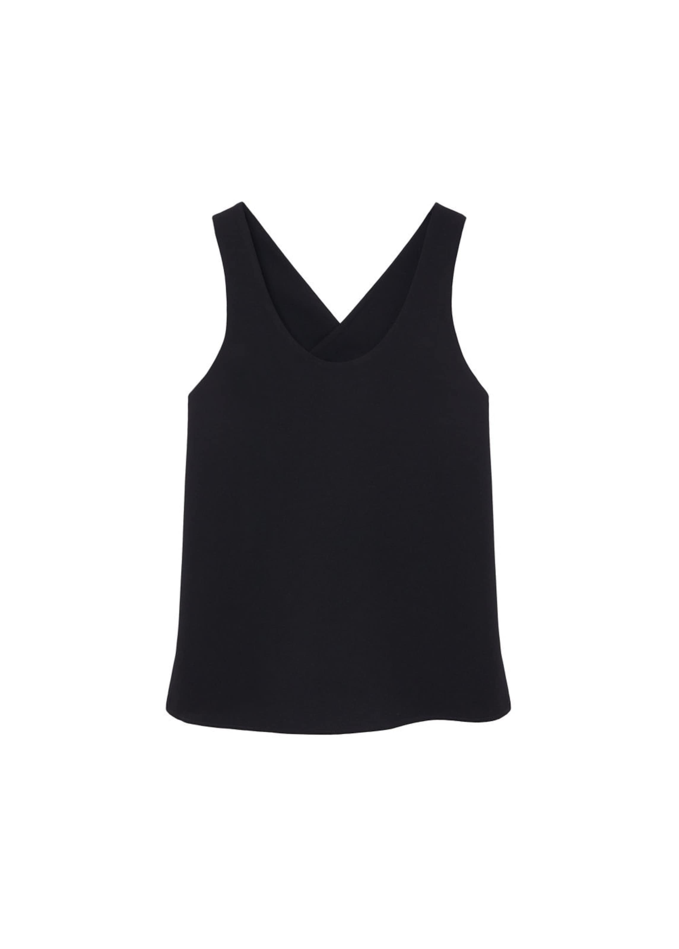 MANGO Top 'Utah' - Čierna: predná strana