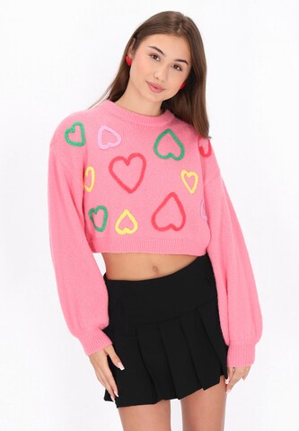 MYMO Oversized neulepaita värissä vaaleanpunainen: etupuoli