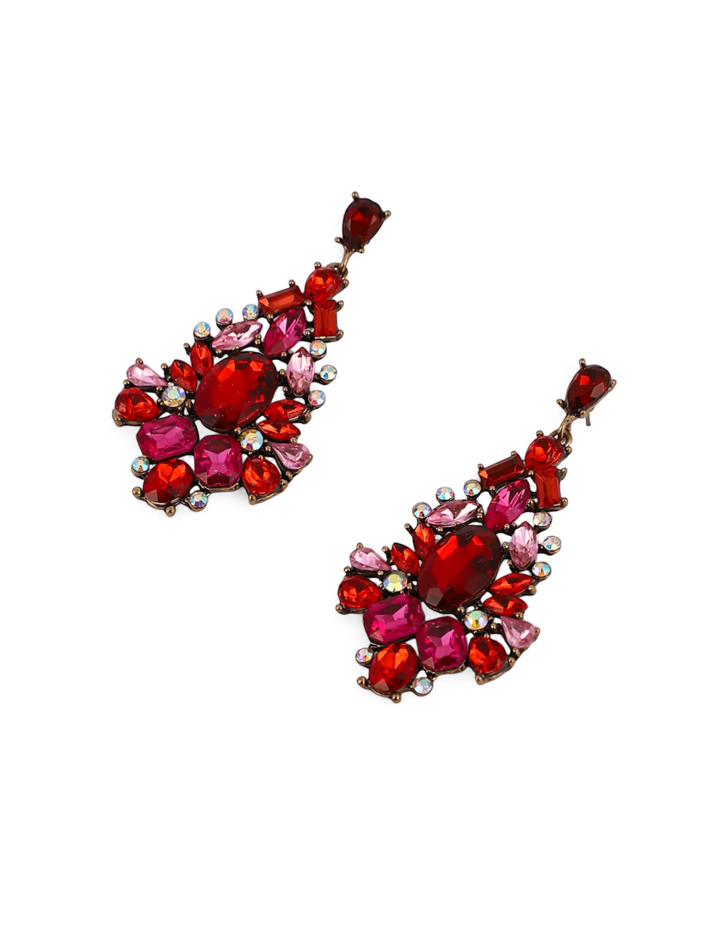 SOHI Kolczyki 'Kavya' w kolorze czerwony: przód