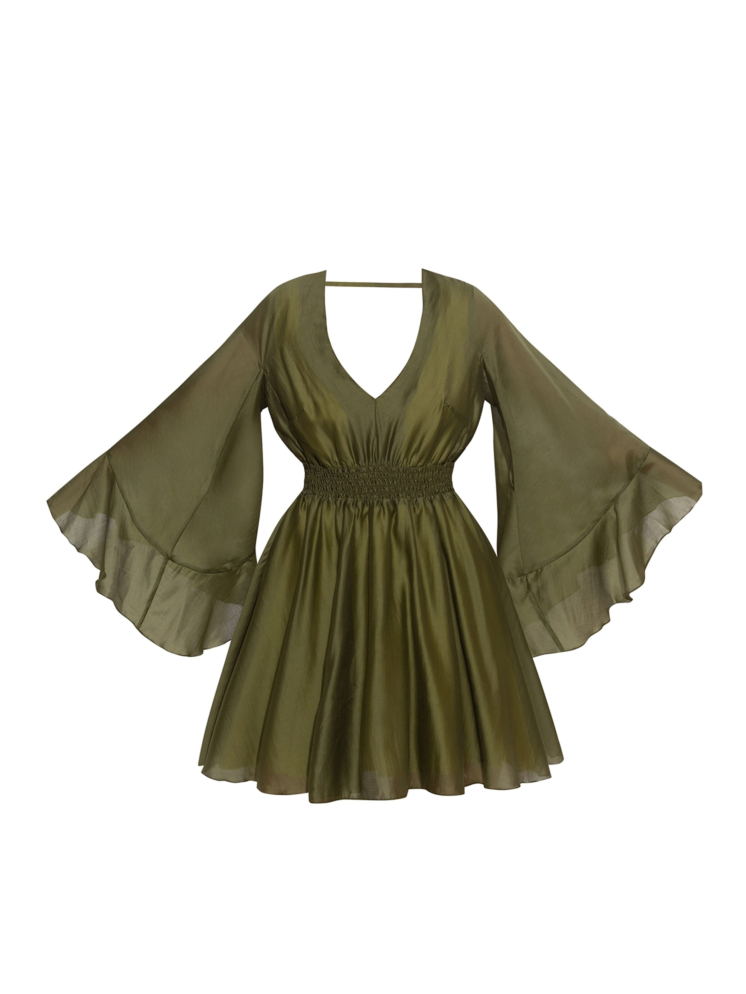 JIORO Jurk 'ESSENTIALS' in Groen: voorkant