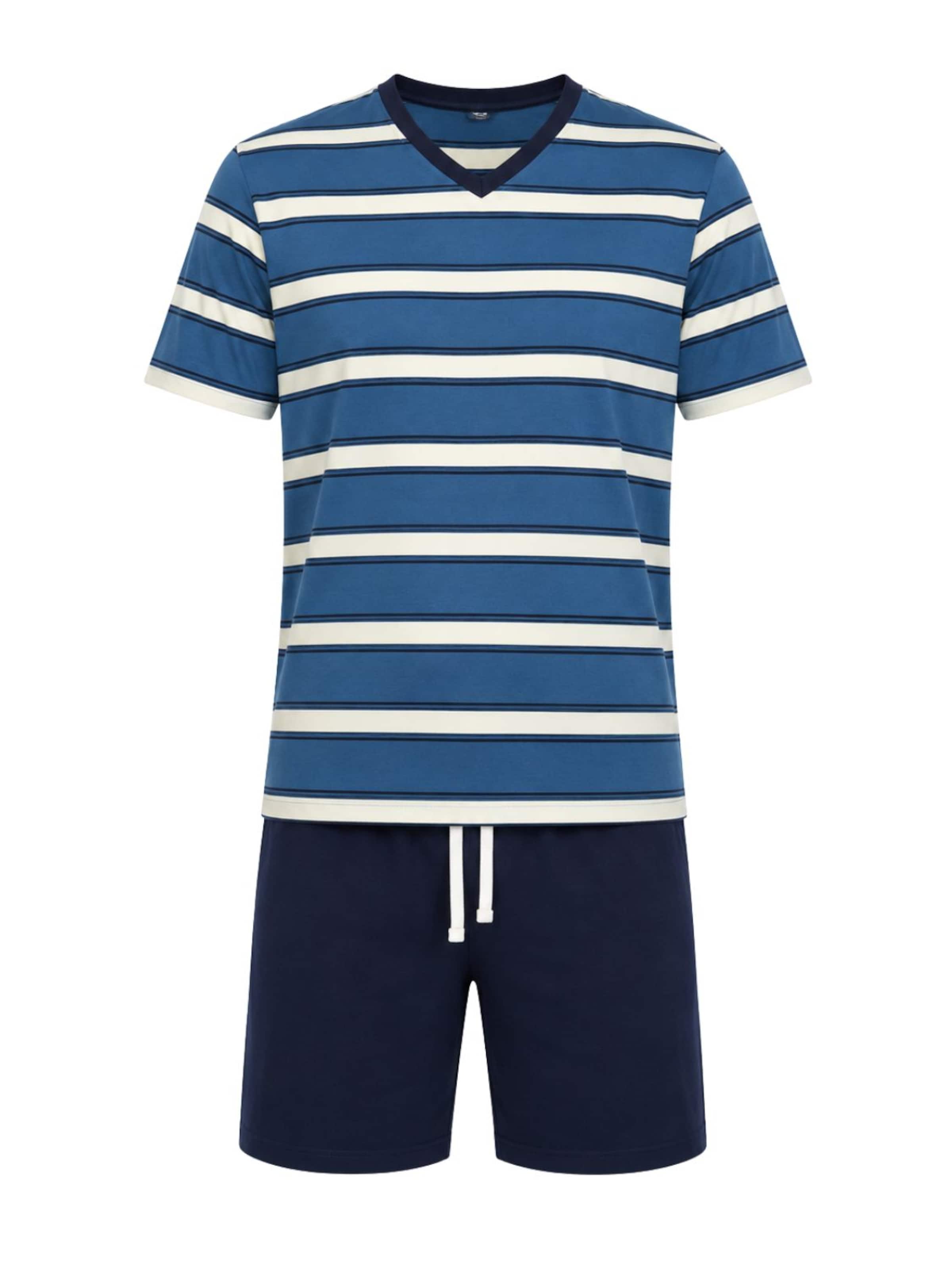 Pyjama court 'Silva' zd ZERO DEFECTS en bleu : devant