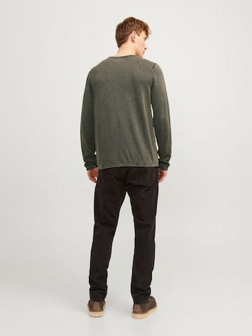 JACK & JONES Regular fit Пуловер 'Leo' в зелено