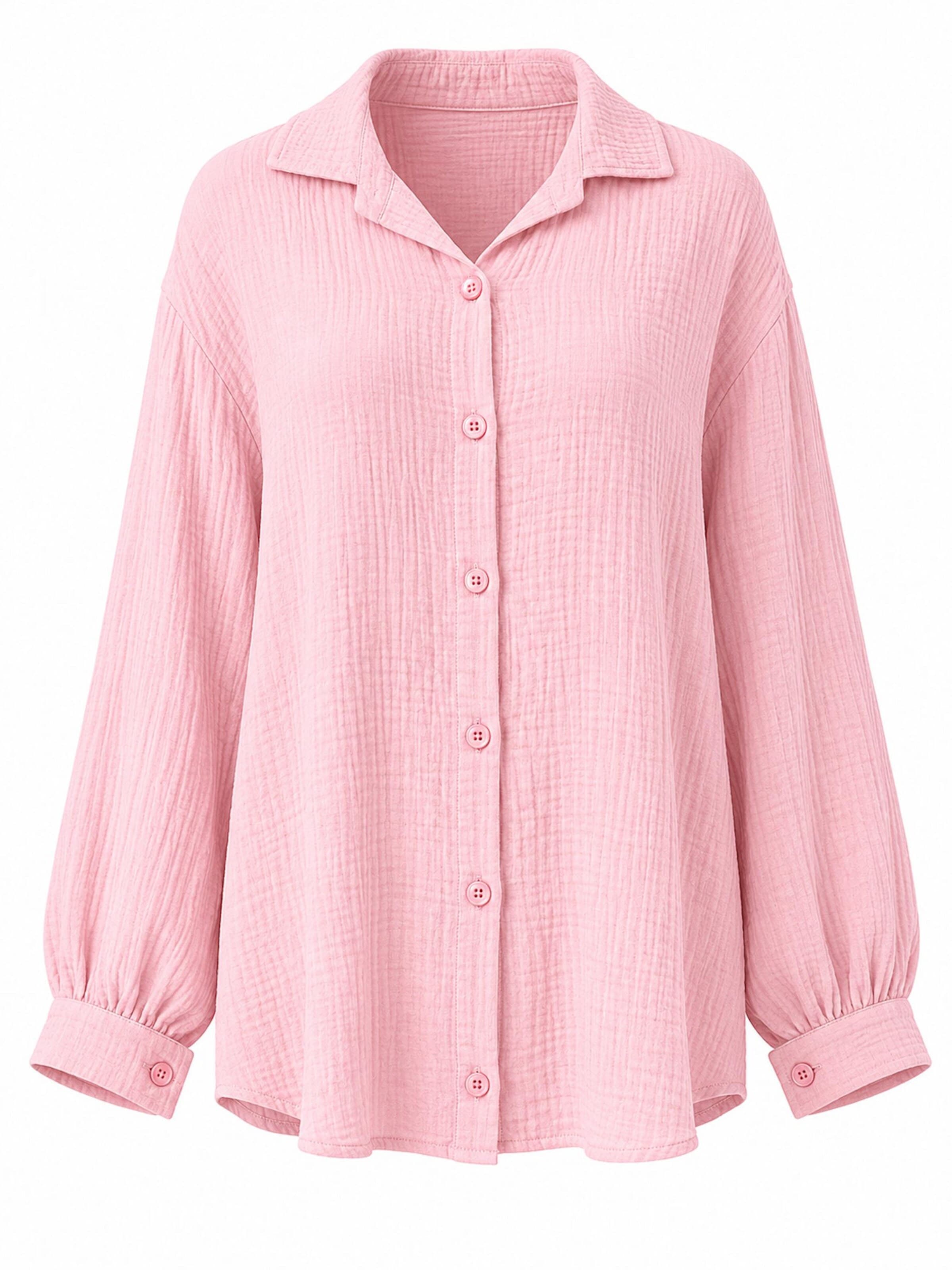Worldclassca Blouse 'Damen Musselin Bluse Sommer' in Pink: front