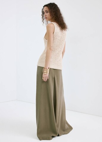 MANGO Wide Leg Hose 'Vero' in Grün