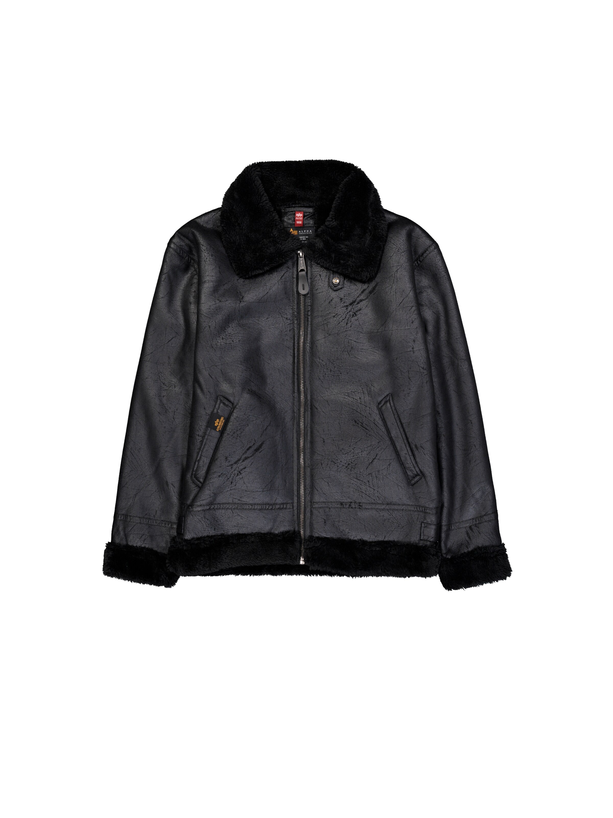 ALPHA INDUSTRIES Between-Season Jacket 'B3 FL' in Black: front