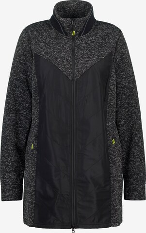 Ulla Popken Fleece Jacket in Black: front