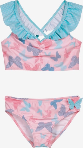 PLAYSHOES Bustier Bikini 'Schmetterlinge' värissä vaaleanpunainen: etupuoli