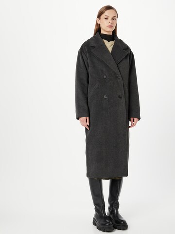 Monki Between-Seasons Coat in Grey: front