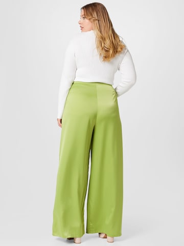 Nasty Gal Plus Wide leg Pleat-front trousers in Green