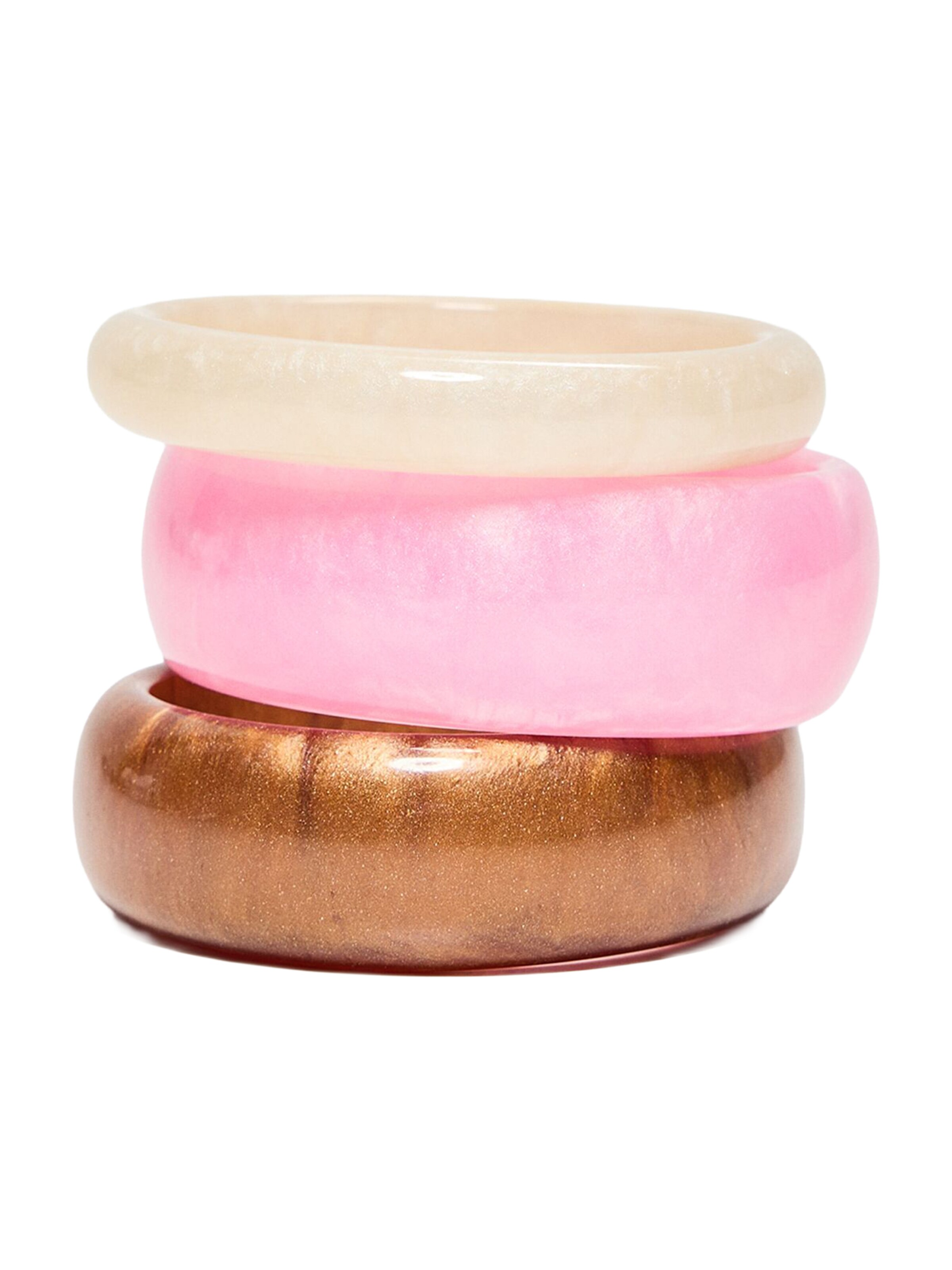 Bershka Armbånd i champagne / karamel / lys pink, Produktvisning