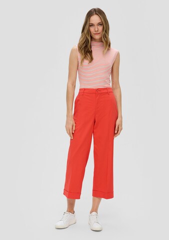 s.Oliver Wide leg Pleated Pants in Orange