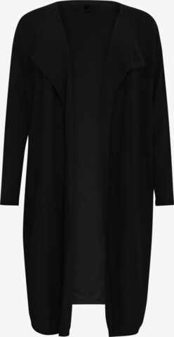 Yoek Knit Cardigan in Black: front