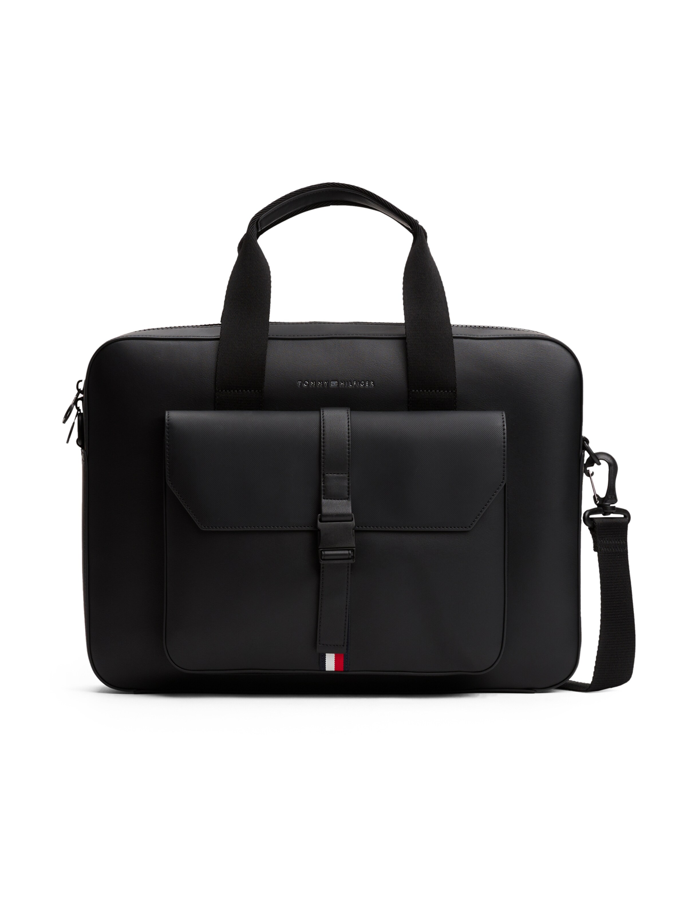 TOMMY HILFIGER Laptop bag in Black: front
