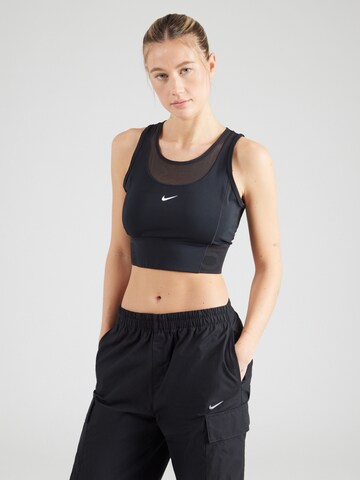 NIKE Спортивный топ в Черный: спереди