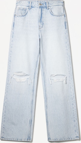 Bershkaregular Traperice - plava boja: prednji dio