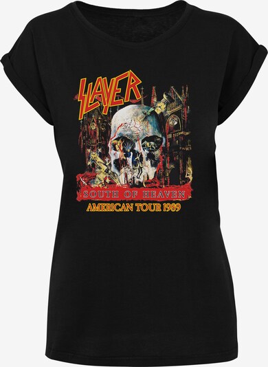 Merchcode T-Shirt 'Slayer - South of Heaven' in hellgrau / orange / rot / schwarz, Produktansicht