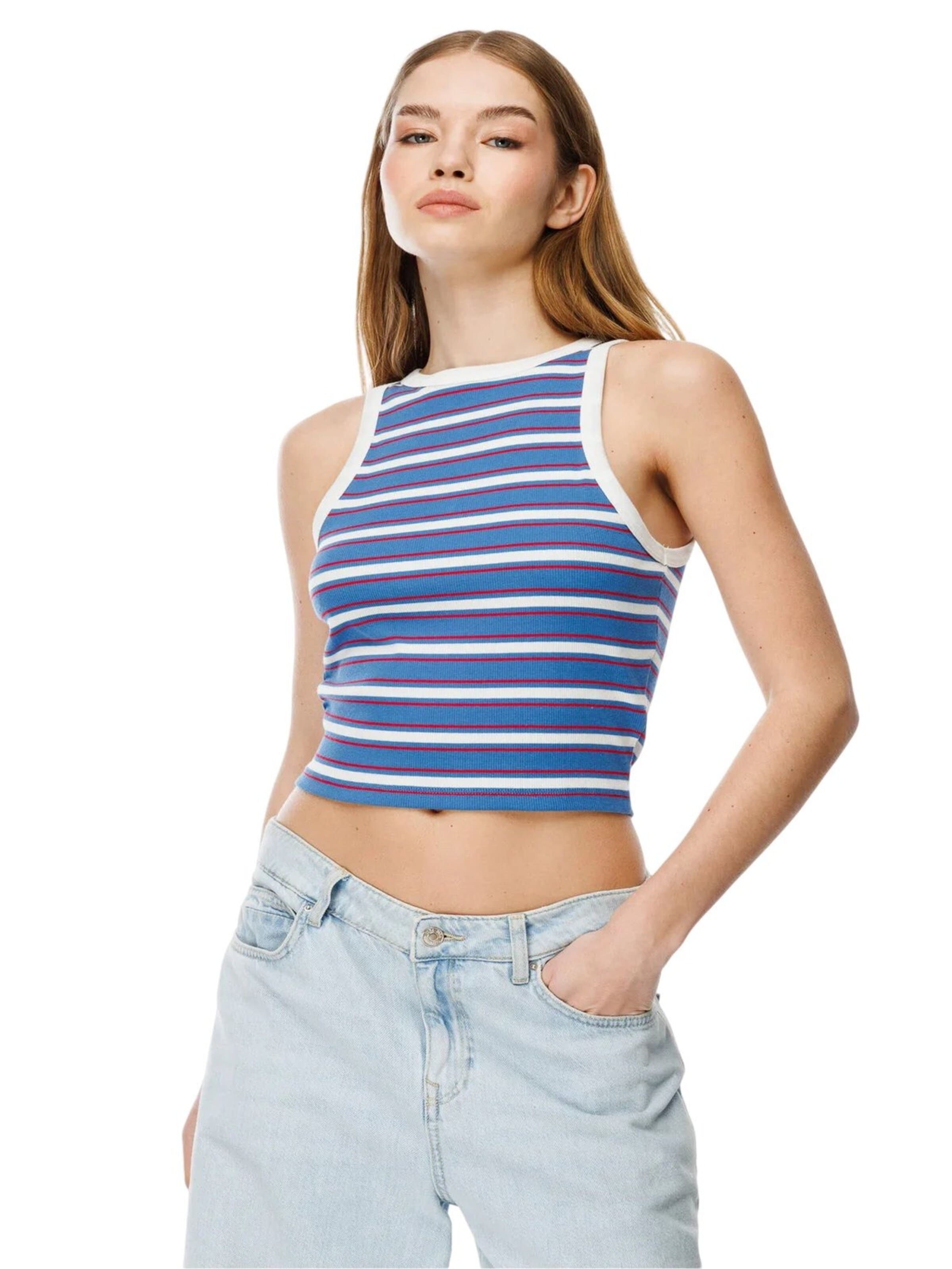 Alexa Dash Blouse in Blauw: voorkant