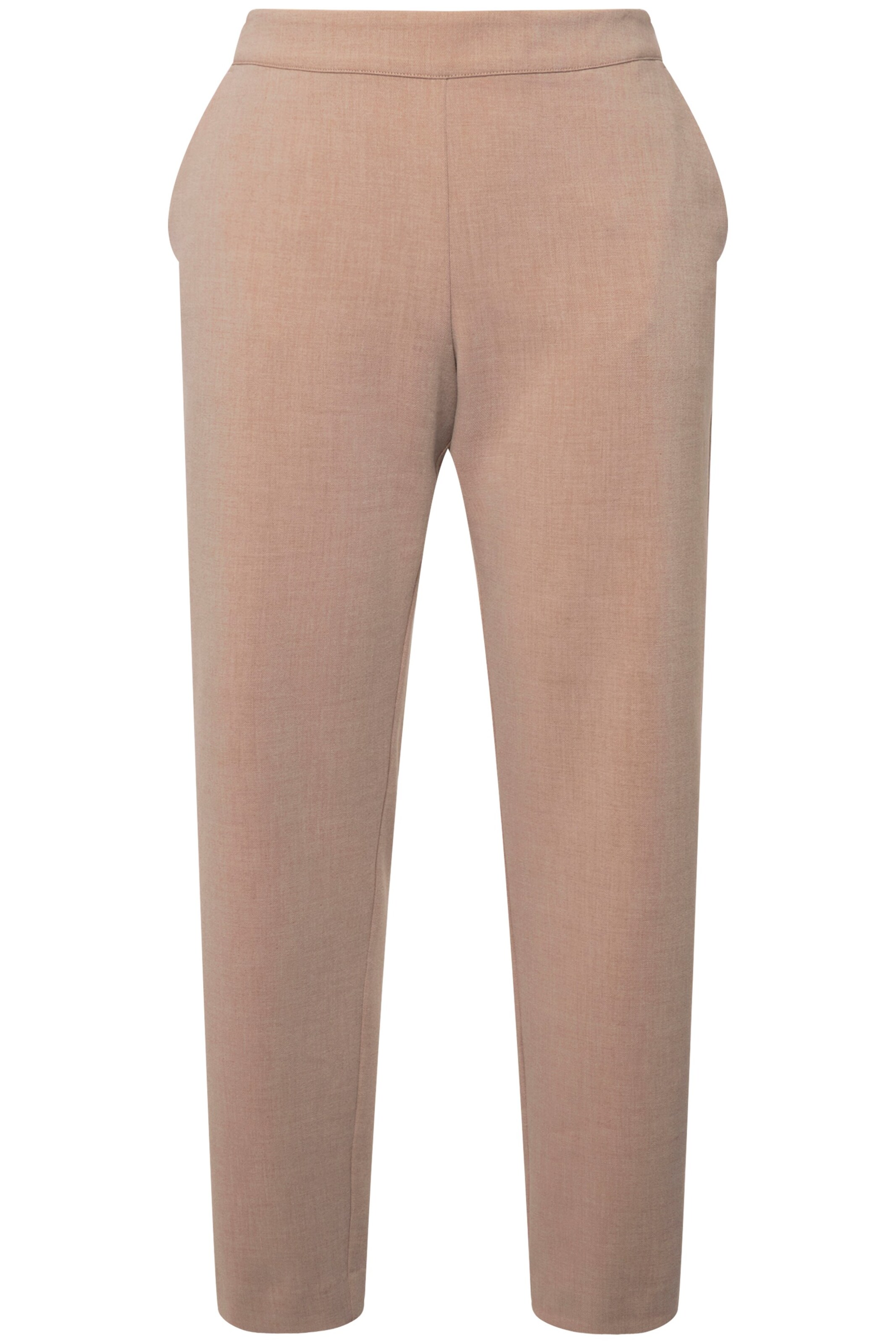 Ulla Popken Slim fit Trousers in Beige: front
