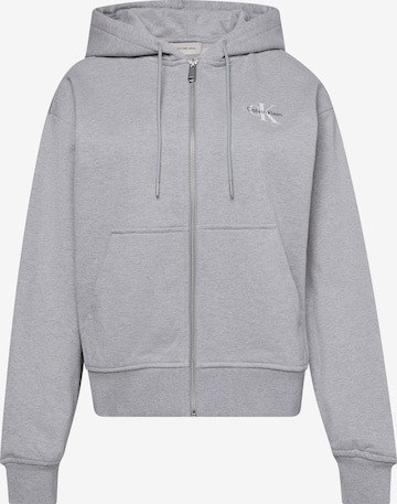 Giacca di felpa di Calvin Klein Jeans in grigio: frontale