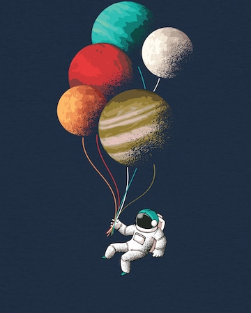 Watapparel Shirt 'Balloon Spaceman' in Blue