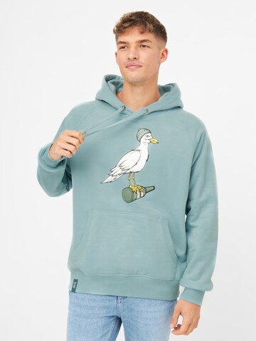 Derbe Sweatshirt 'Ryan Zip' in Blue: front