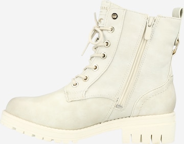 MUSTANG Lace-Up Ankle Boots in Beige