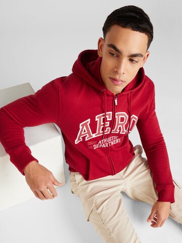 AÉROPOSTALE Sweatjacke 'ATHLETIC' in Rot