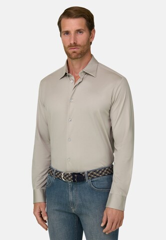 Boggi Milano Regular fit Overhemd in Beige: voorkant
