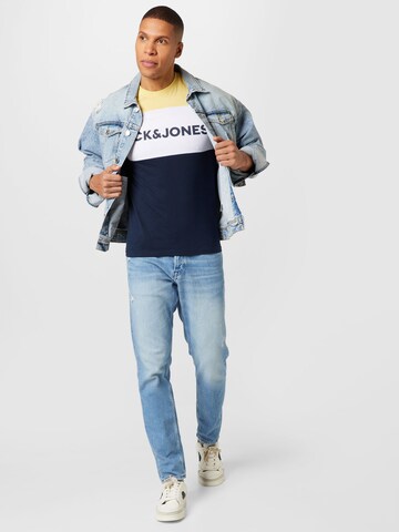 geltona JACK & JONES Standartinis modelis Marškinėliai