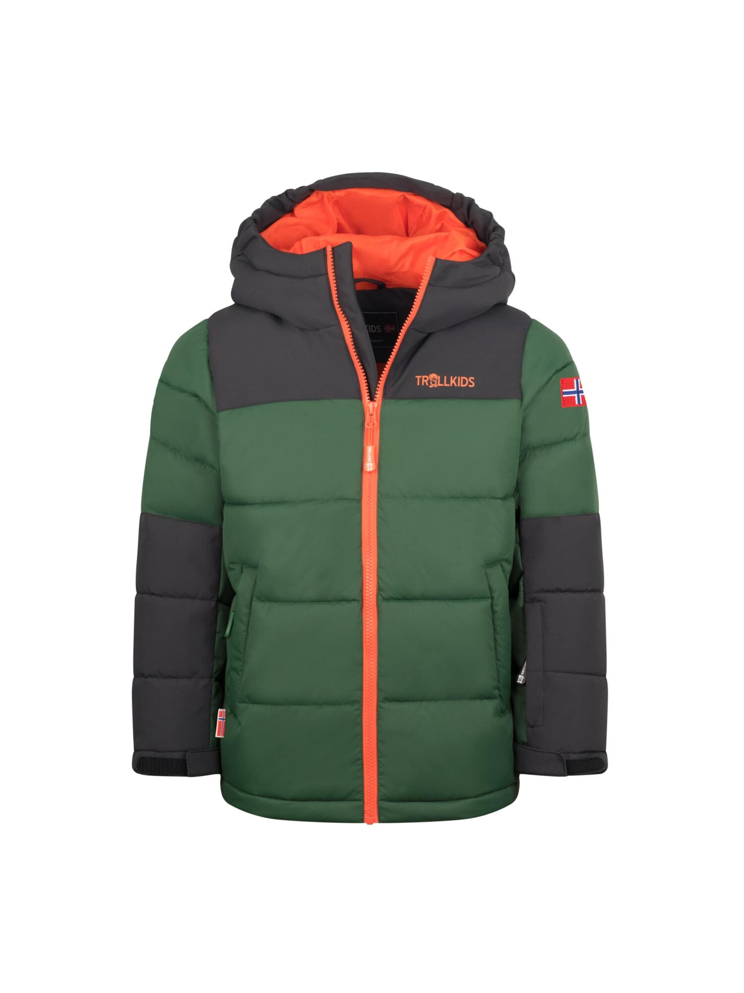 TROLLKIDS Winter Jacket in Green: front