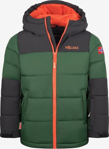 TROLLKIDS Winter Jacket in Green: front