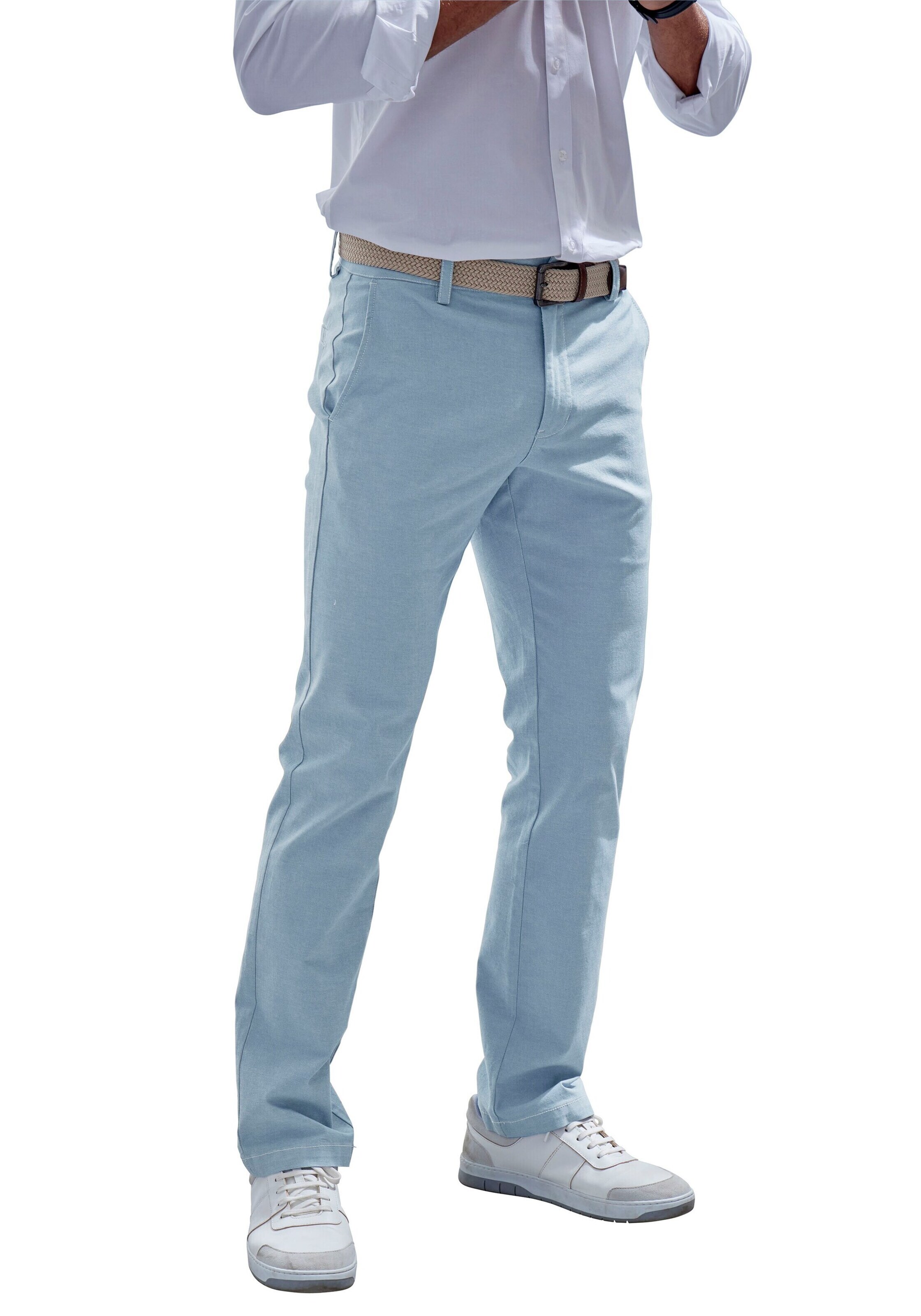 JOHN DEVIN Regular Chino trousers in Blue: front