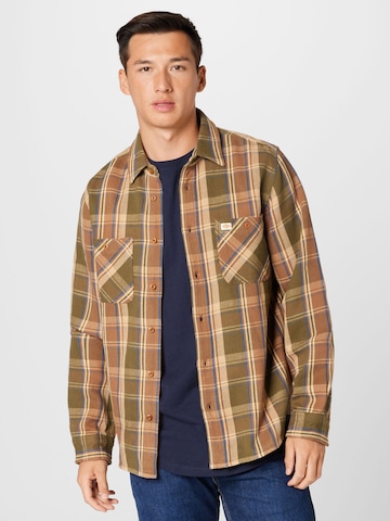 Nudie Jeans Co Comfort fit Button Up Shirt 'Sven' in Brown: front