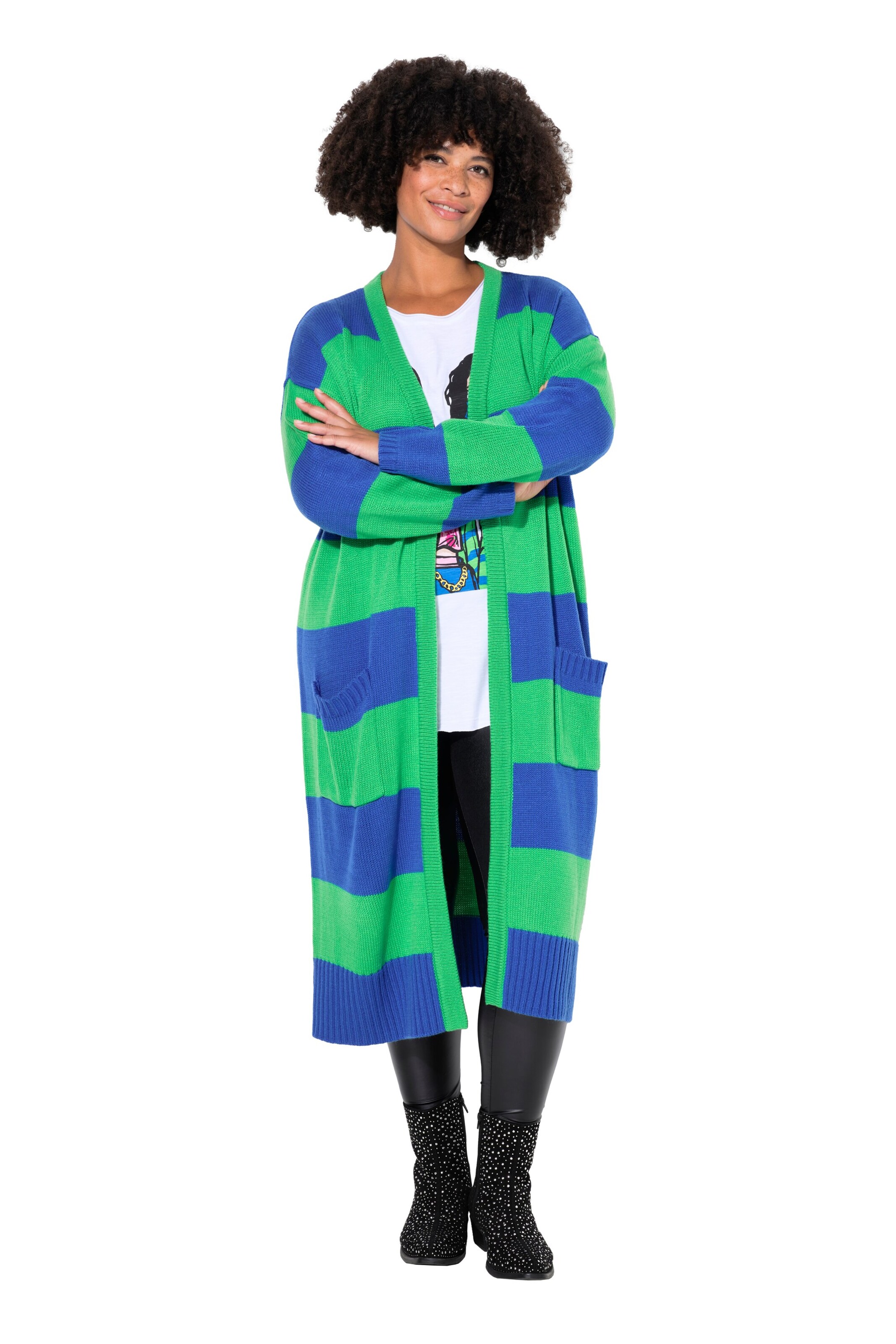 Angel of Style Knit cardigan in Green: front