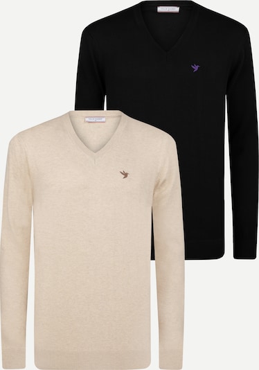 Felix Hardy Pulover u bež / smeđa / tamno ljubičasta / crna, Pregled proizvoda