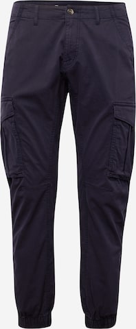 QS Tapered Cargohose in Blau: Vorderseite