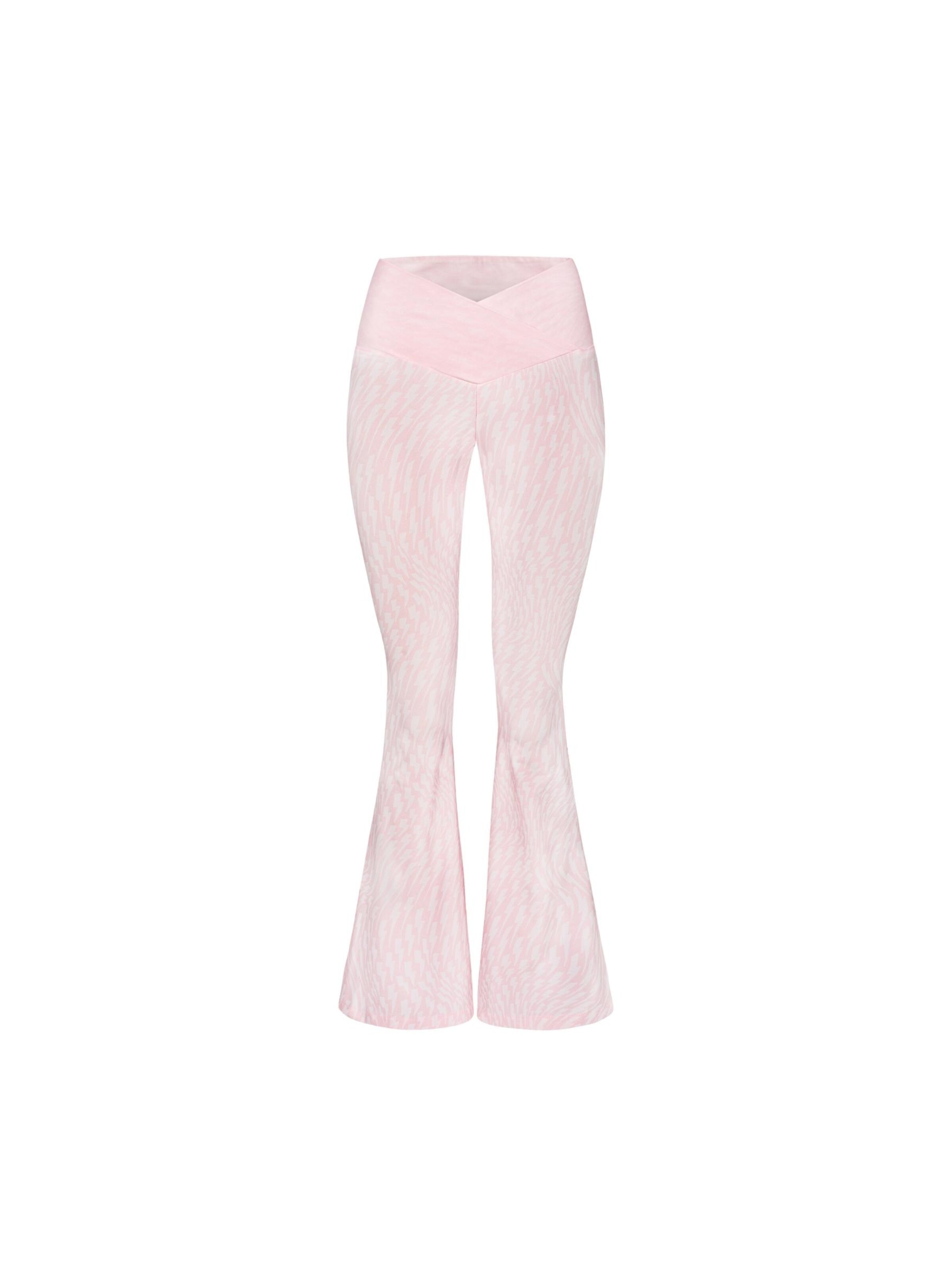 EKCENTRIK Flared Sportbroek in Roze: voorkant