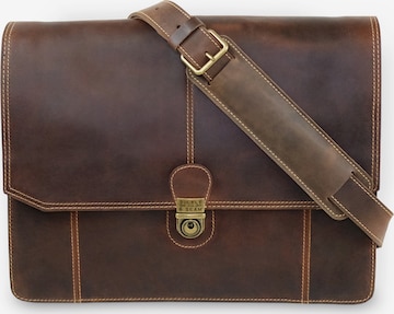 Buckle & Seam Messenger 'Cara ' in Brown: front