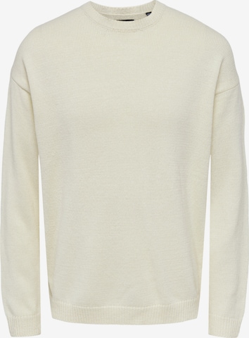 Pull-over 'CHRIS' Only & Sons en blanc : devant