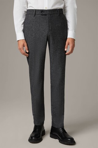 STRELLSON Slim fit Pleated Pants 'Till' in Grey: front