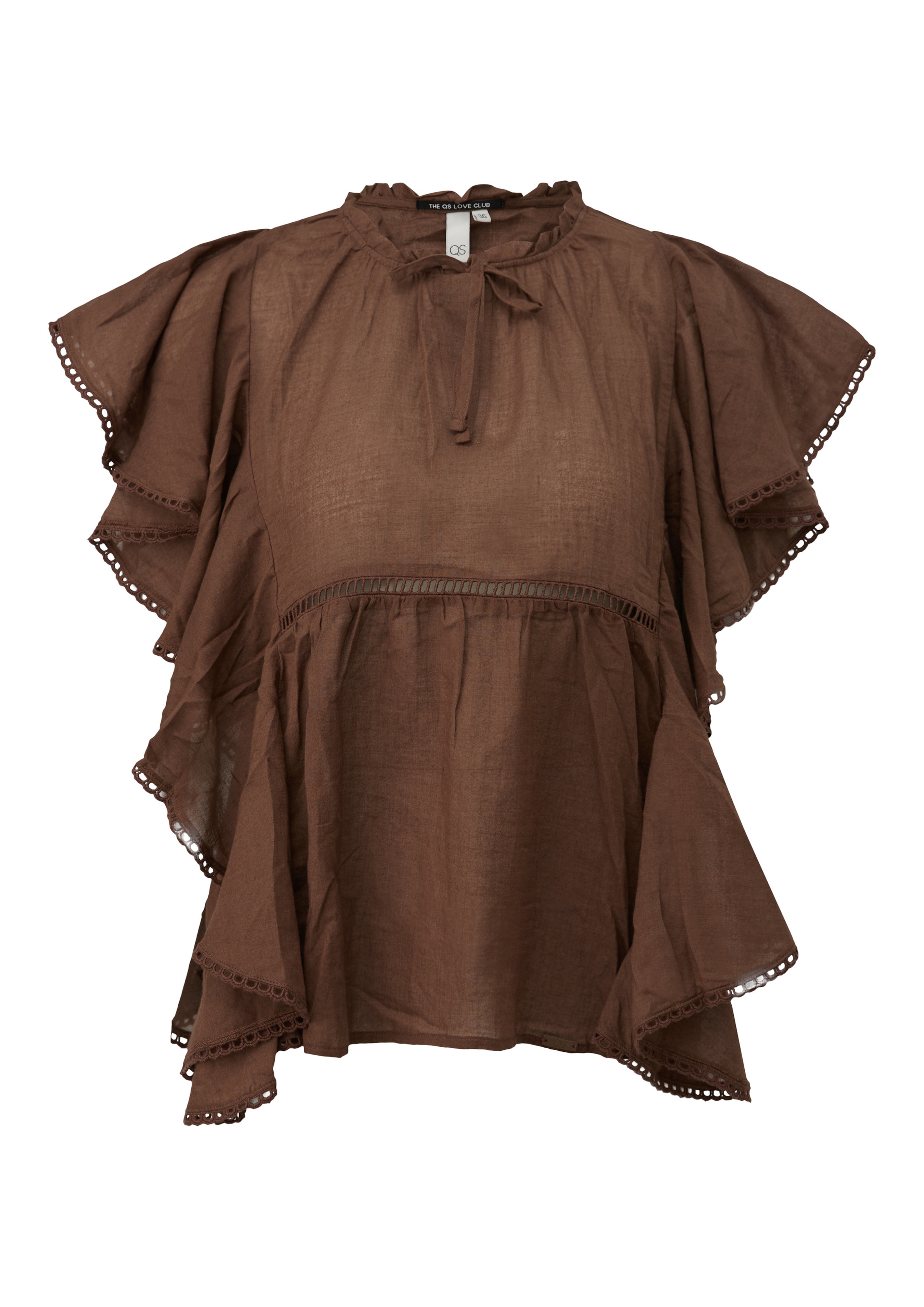 QS Blouse in Bruin: voorkant